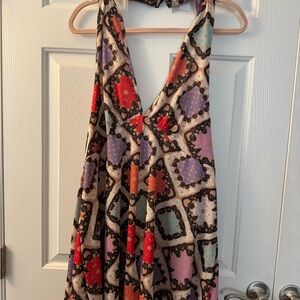Colorful Geometric Halter Romper